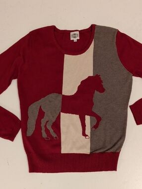 Rods Equestrian Lightweight Cotton Sweater NWOT Horse SeeMeas MrkXXL